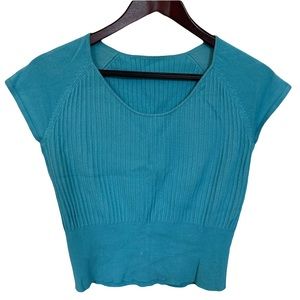 Y2K Blue Ribbed Shirt